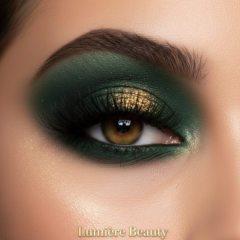 Palette Ombretti 9 Colori Verde Oliva – Matte, Glitter & Perlati