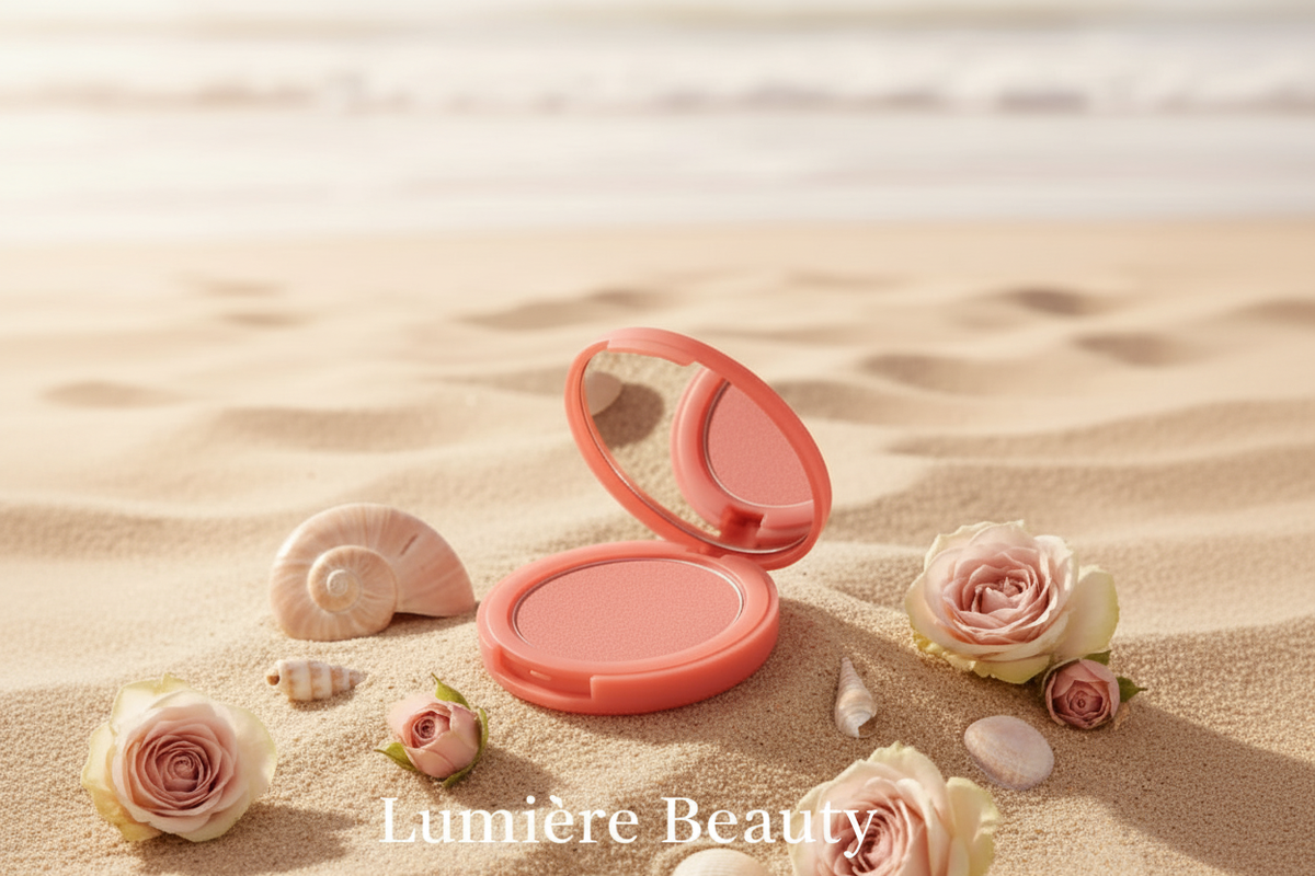 Blush Lumière Beauty - cipria specchio rose logo bianco