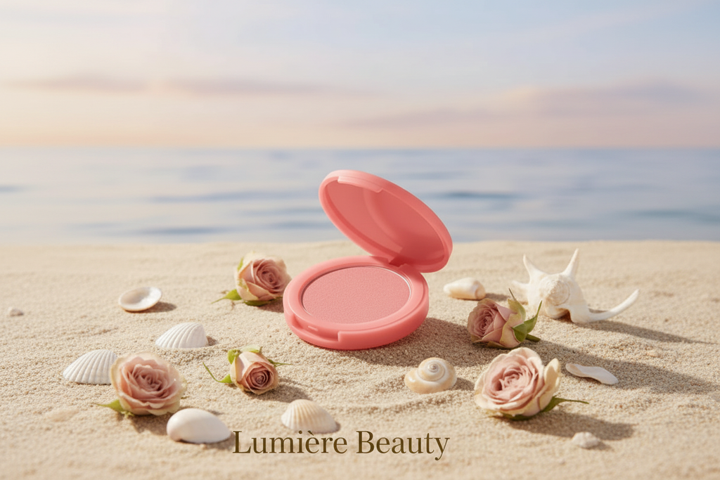 Blush Lumière Beauty - cipria rose spiaggia logo dorato