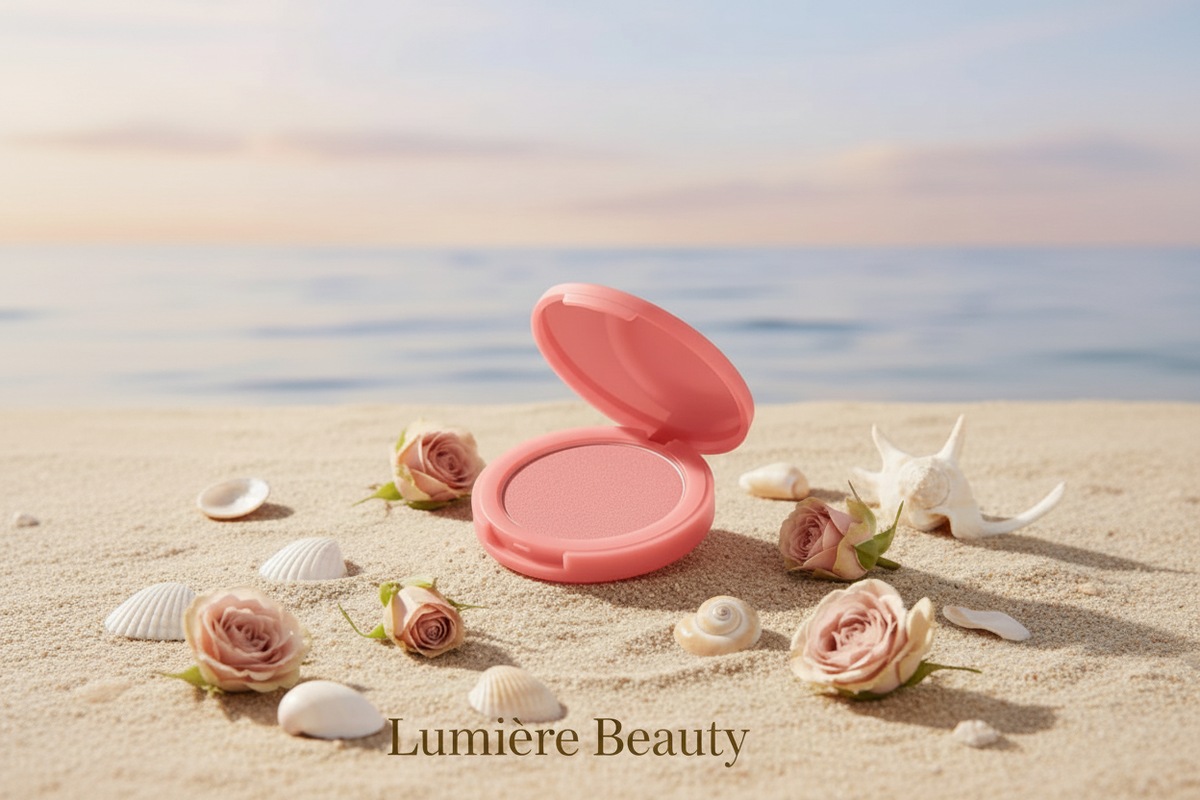 Blush Lumière Beauty - cipria rose spiaggia logo dorato