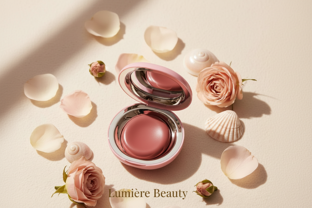 Blush Lumière Beauty - cipria rosa antico conchiglie logo dorato