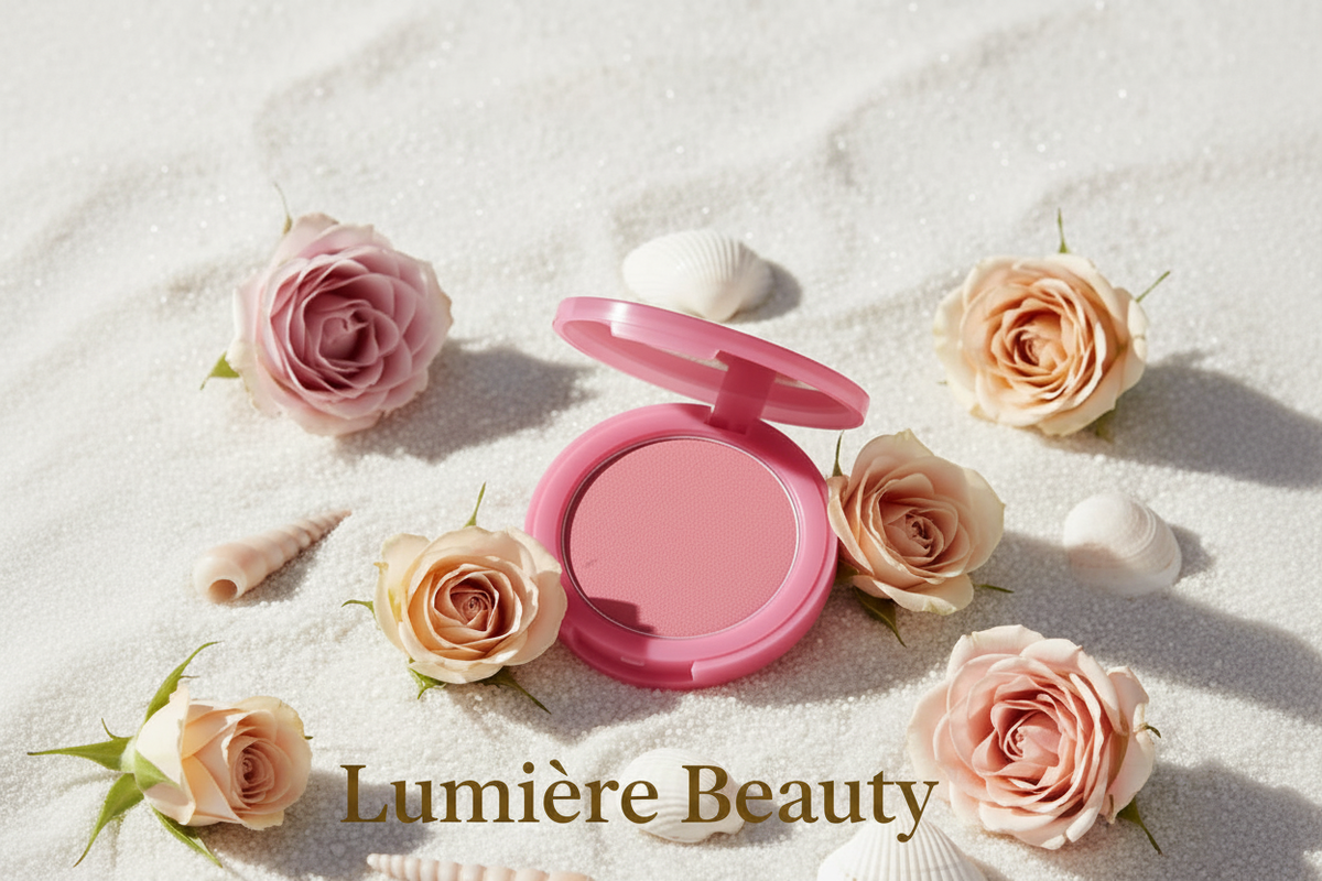 Blush Lumière Beauty - sabbia bianca rose logo dorato