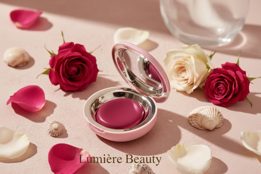 Blush Lumière Beauty - cipria fucsia rose rosse bianche logo dorato