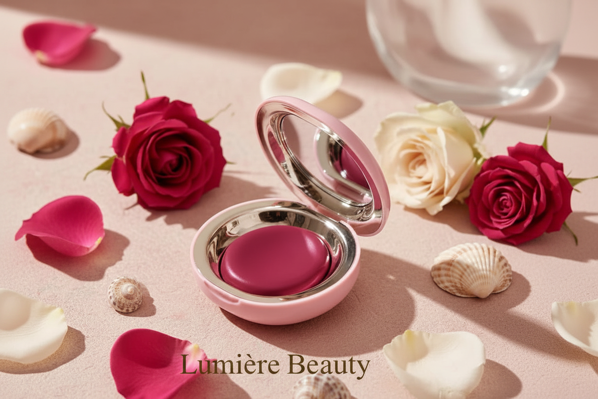 Blush Lumière Beauty - cipria fucsia rose rosse bianche logo dorato