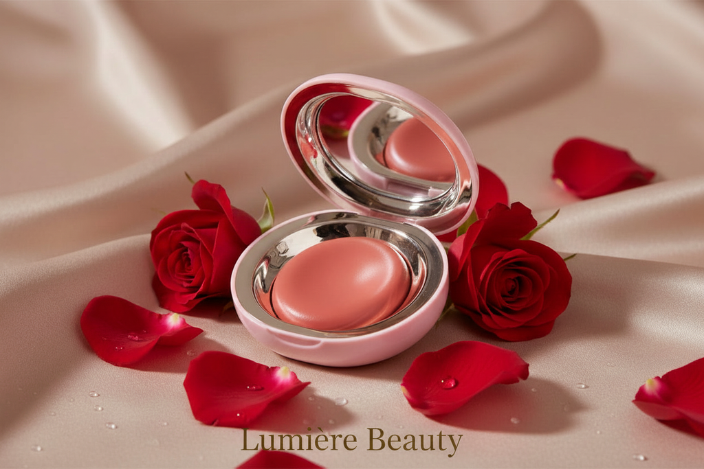 Blush Lumière Beauty - cipria seta rose rosse logo dorato