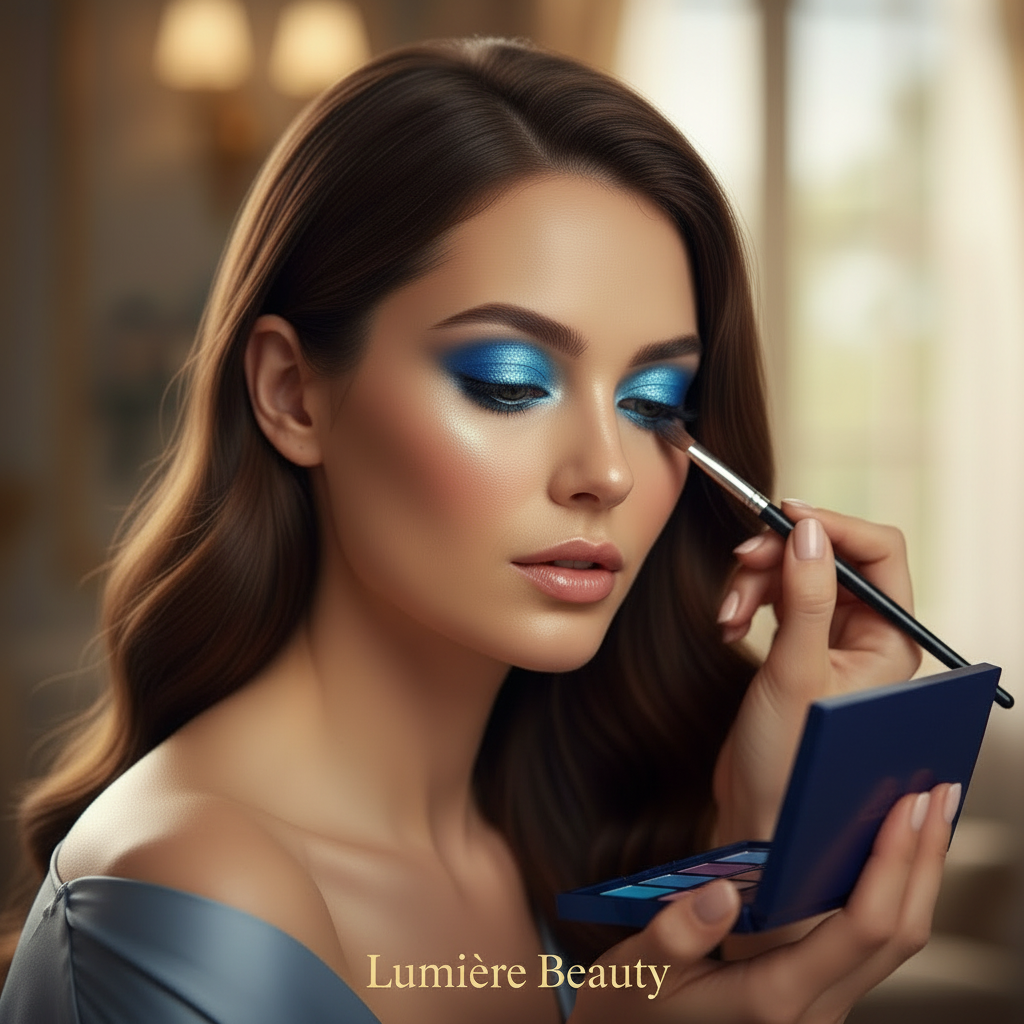 Palette Ombretti 9 Colori Blu – Matte, Glitter & Perlati