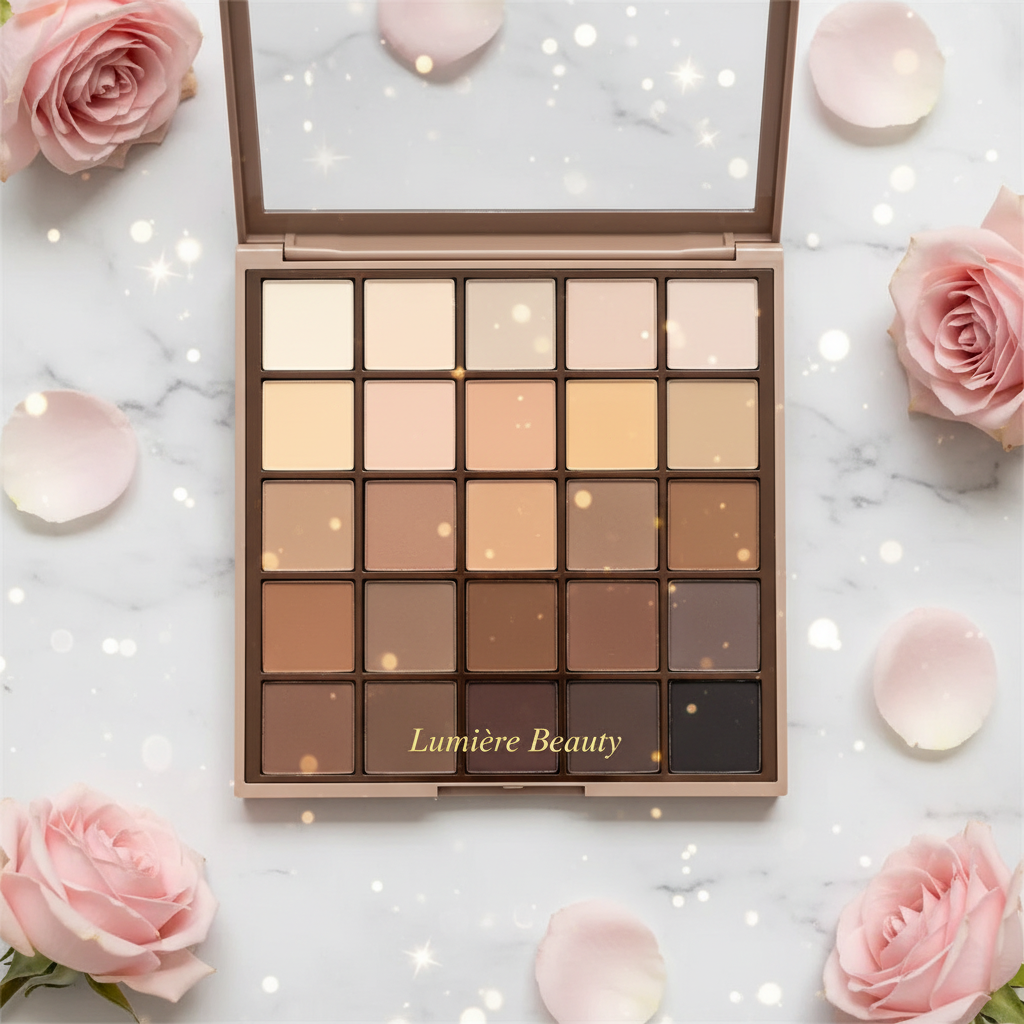 Palette Ombretti 25 Colori – Toni Neutri, Terra & Shimmer